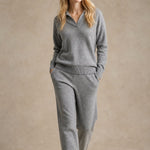 Palermo Polo Knit Set — Gray, studio product shot