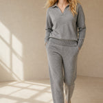 Palermo Polo Knit Set — Gray, studio product shot