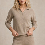 Palermo Polo Knit Set — Camel, studio product shot