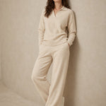 Palermo Polo Knit Set — Khaki, studio product shot