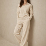 Palermo Polo Knit Set — Khaki, studio product shot