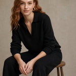 Palermo Polo Knit Set — Black, studio product shot