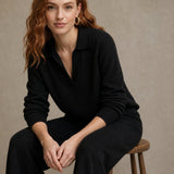 Palermo Polo Knit Set — Black, studio product shot