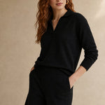 Palermo Polo Knit Set — Black, studio product shot