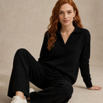 Palermo Polo Knit Set — Black, studio product shot