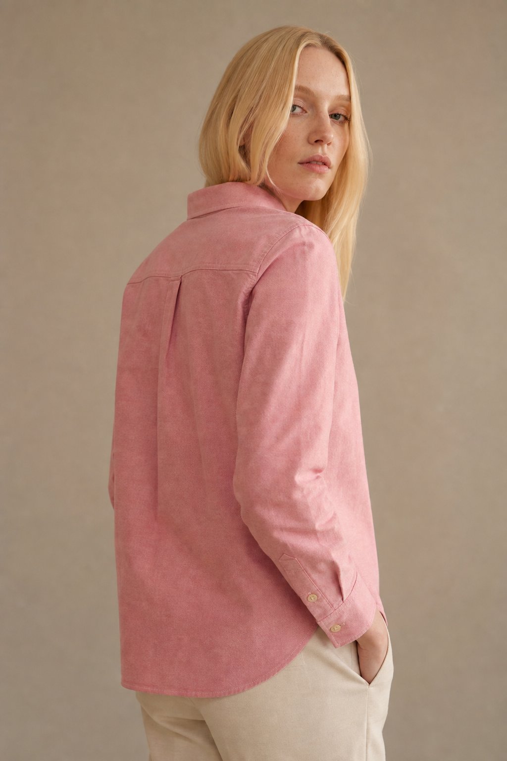 Pastel Oxford Elegant Blouses — hawthorn red, banana_republic product shot