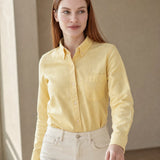 Pastel Oxford Elegant Blouses — yellow, banana_republic product shot