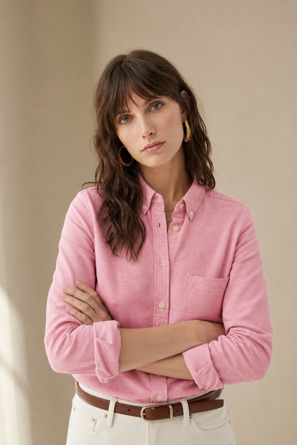 Pastel Oxford Elegant Blouses — hawthorn red, banana_republic product shot