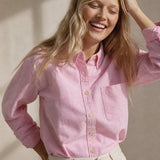 Pastel Oxford Elegant Blouses — pink, banana_republic product shot