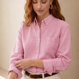 Pastel Oxford Elegant Blouses — pink, banana_republic product shot