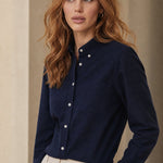 Pastel Oxford Elegant Blouses — navy blue, banana_republic product shot