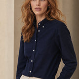 Pastel Oxford Elegant Blouses — navy blue, banana_republic product shot