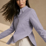 Pastel Oxford Elegant Blouses — gray, banana_republic product shot