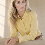 Pastel Oxford Elegant Blouses — yellow, banana_republic product shot