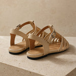 Portofino Italian Leather Pointed Slingback Sandal — Ivory, studio product shot