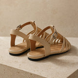 Portofino Italian Leather Pointed Slingback Sandal — Ivory, studio product shot