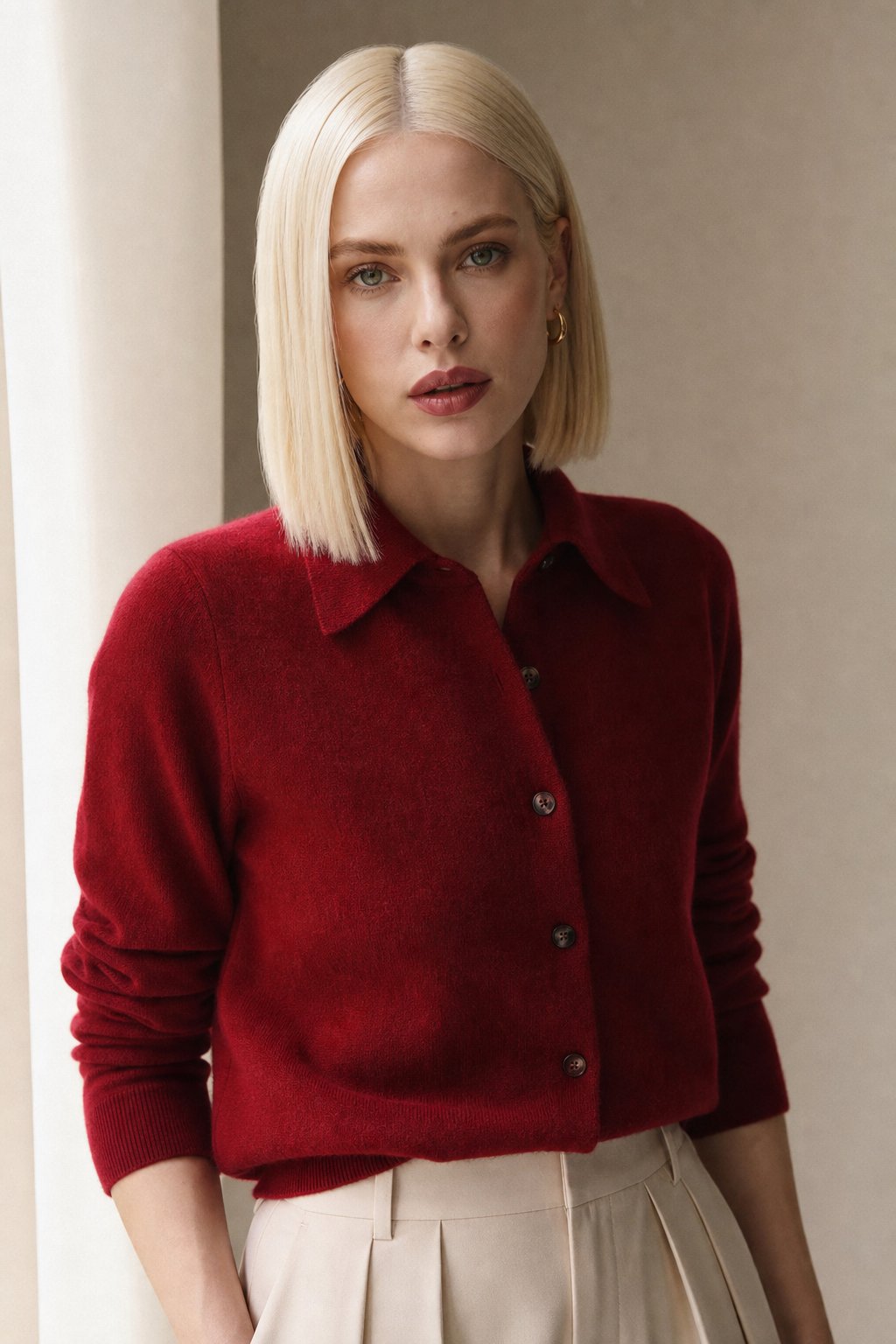 Riverdale Wool Polo — Maroon, banana_republic product shot