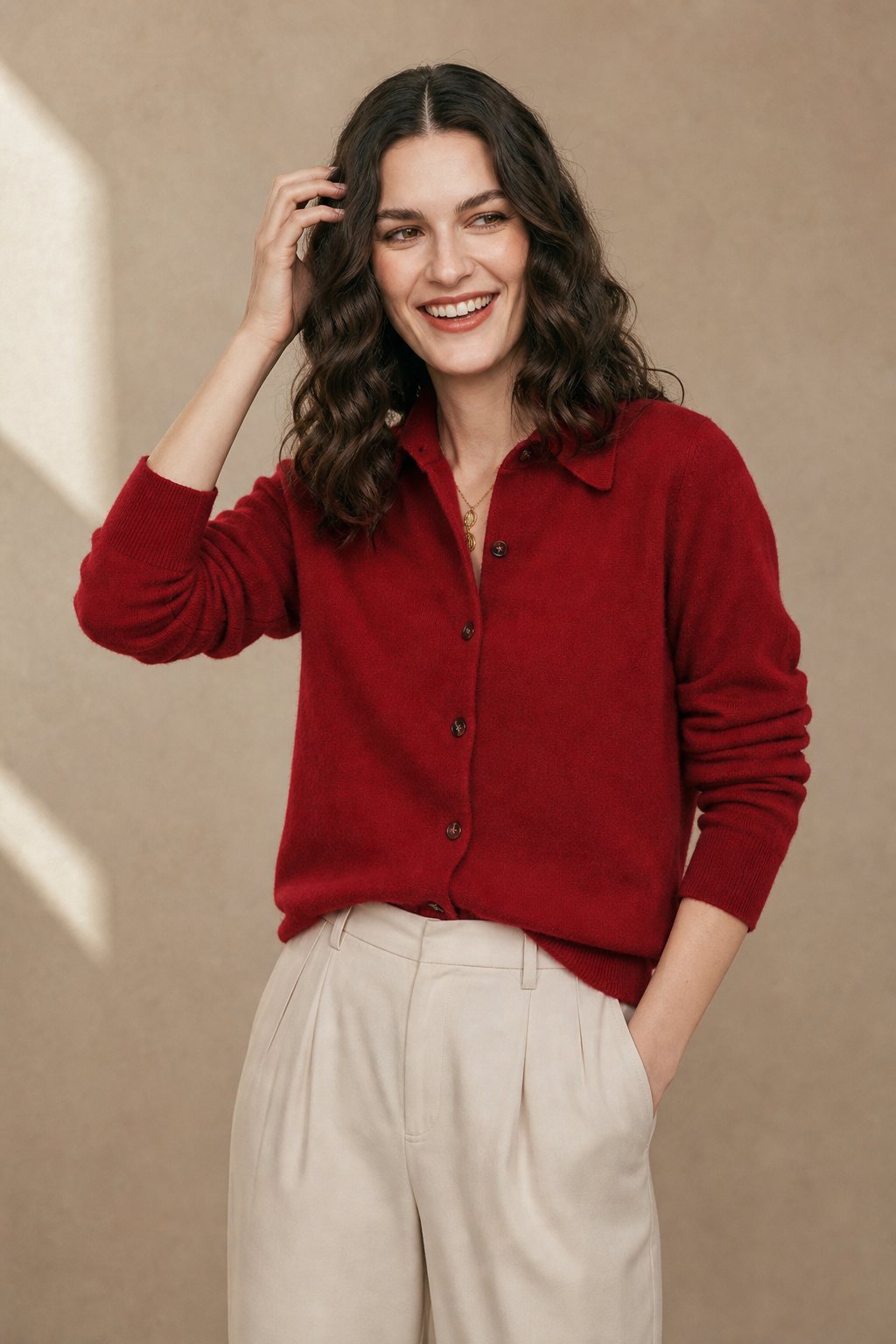 Riverdale Wool Polo — Maroon, banana_republic product shot