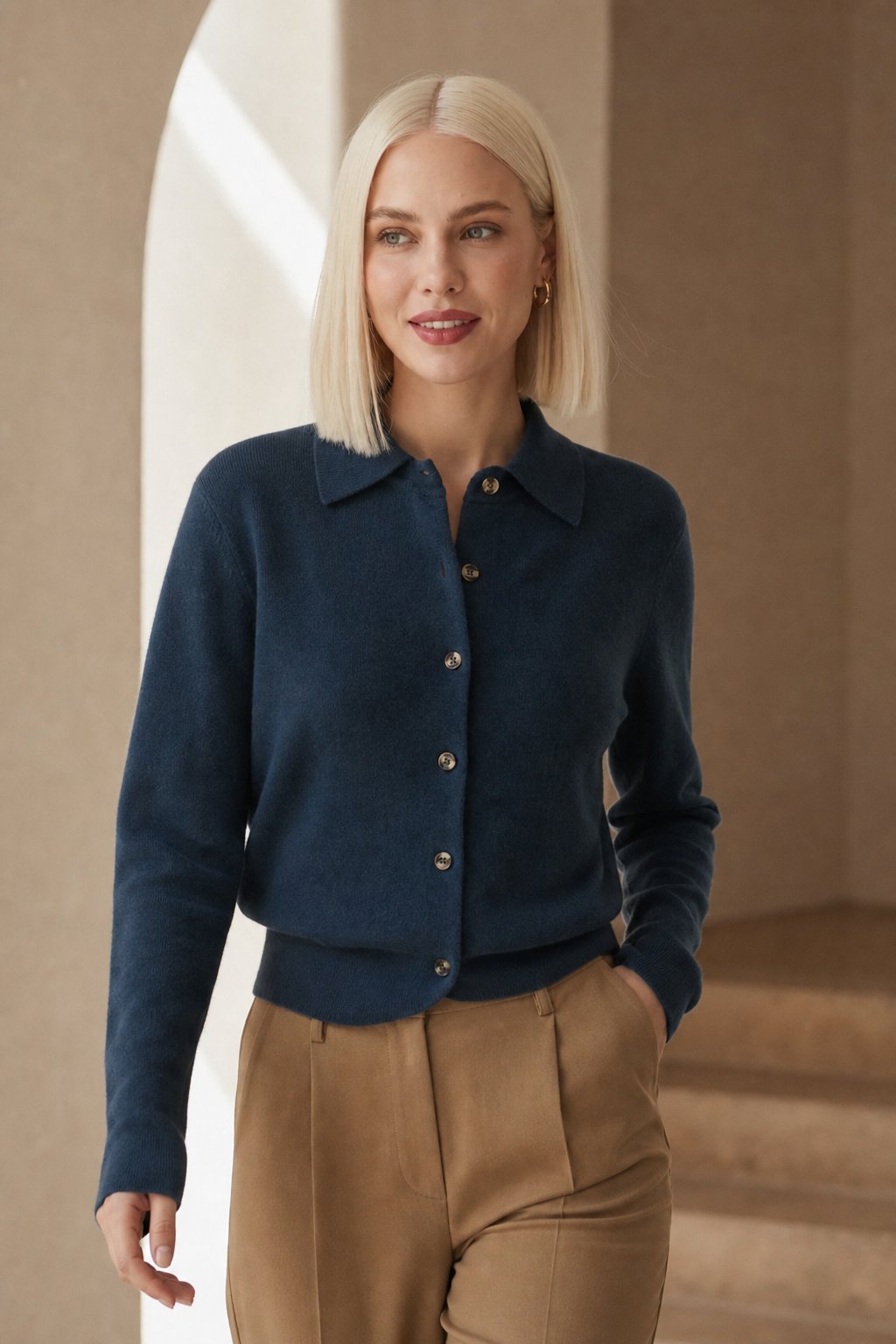Riverdale Wool Polo — Navy, banana_republic product shot