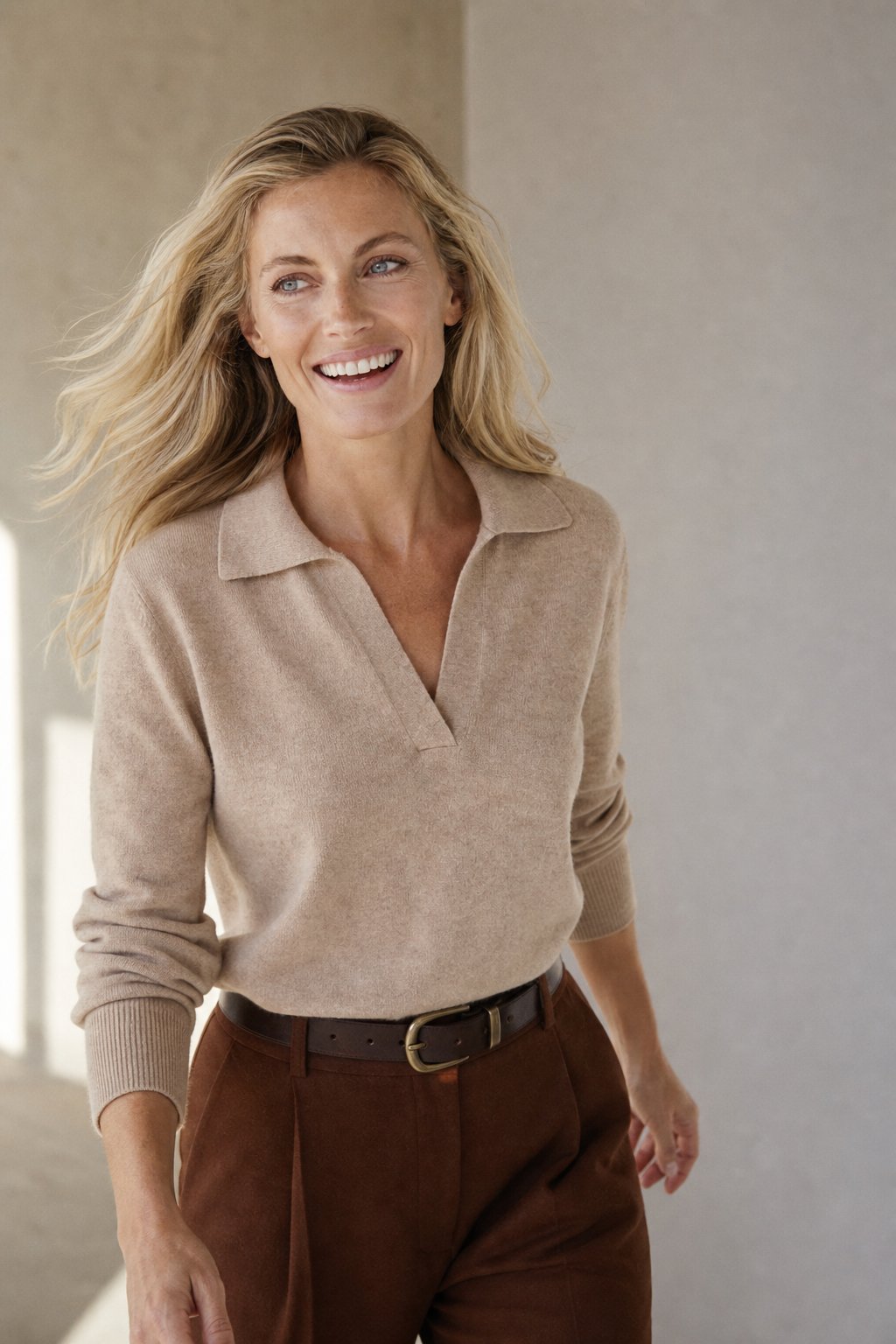 Roma Cotton Knit Polo — Khaki, banana_republic product shot