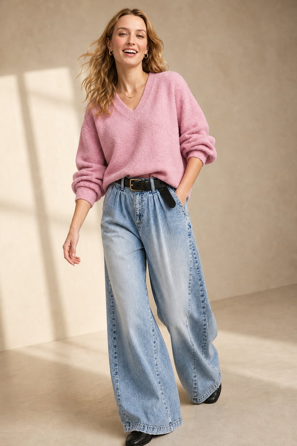Rovina Pleated Wide-Leg Jeans — Sky, banana_republic product shot