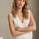 Rowan Deep-V Wool Vest — White, banana_republic product shot