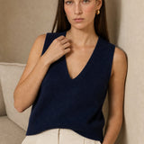 Rowan Deep-V Wool Vest — Navy, banana_republic product shot