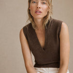 Rowan Deep-V Wool Vest — Coffee, banana_republic product shot