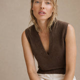 Rowan Deep-V Wool Vest — Coffee, banana_republic product shot