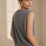 Rowan Deep-V Wool Vest — Light Gray, banana_republic product shot