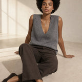 Rowan Deep-V Wool Vest — Dark Gray, banana_republic product shot