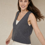 Rowan Deep-V Wool Vest — Dark Gray, banana_republic product shot