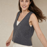 Rowan Deep-V Wool Vest — Dark Gray, banana_republic product shot