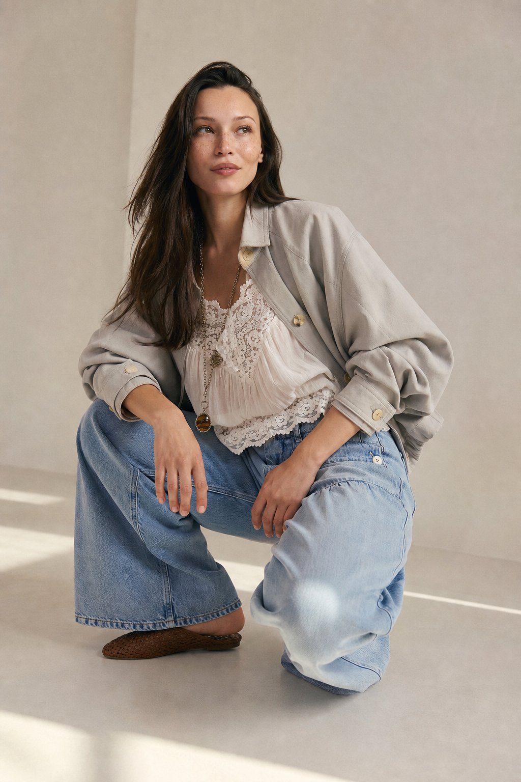 Roxy Wide-Leg Denim — Sky, banana_republic product shot