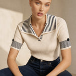 Saint-Marie Polo Tee — White, banana_republic product shot