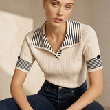 Saint-Marie Polo Tee — White, banana_republic product shot