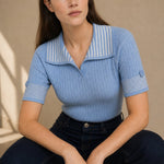 Saint-Marie Polo Tee — Sky, banana_republic product shot