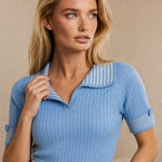 Saint-Marie Polo Tee — Sky, banana_republic product shot