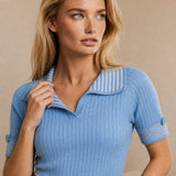 Saint-Marie Polo Tee — Sky, banana_republic product shot