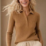 Scholar Ribbed Wool Polo — Camel, banana_republic product shot