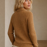 Scholar Ribbed Wool Polo — Camel, banana_republic product shot