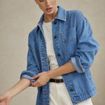 Seaforth Washed Denim Jacket — Blue, banana_republic product shot
