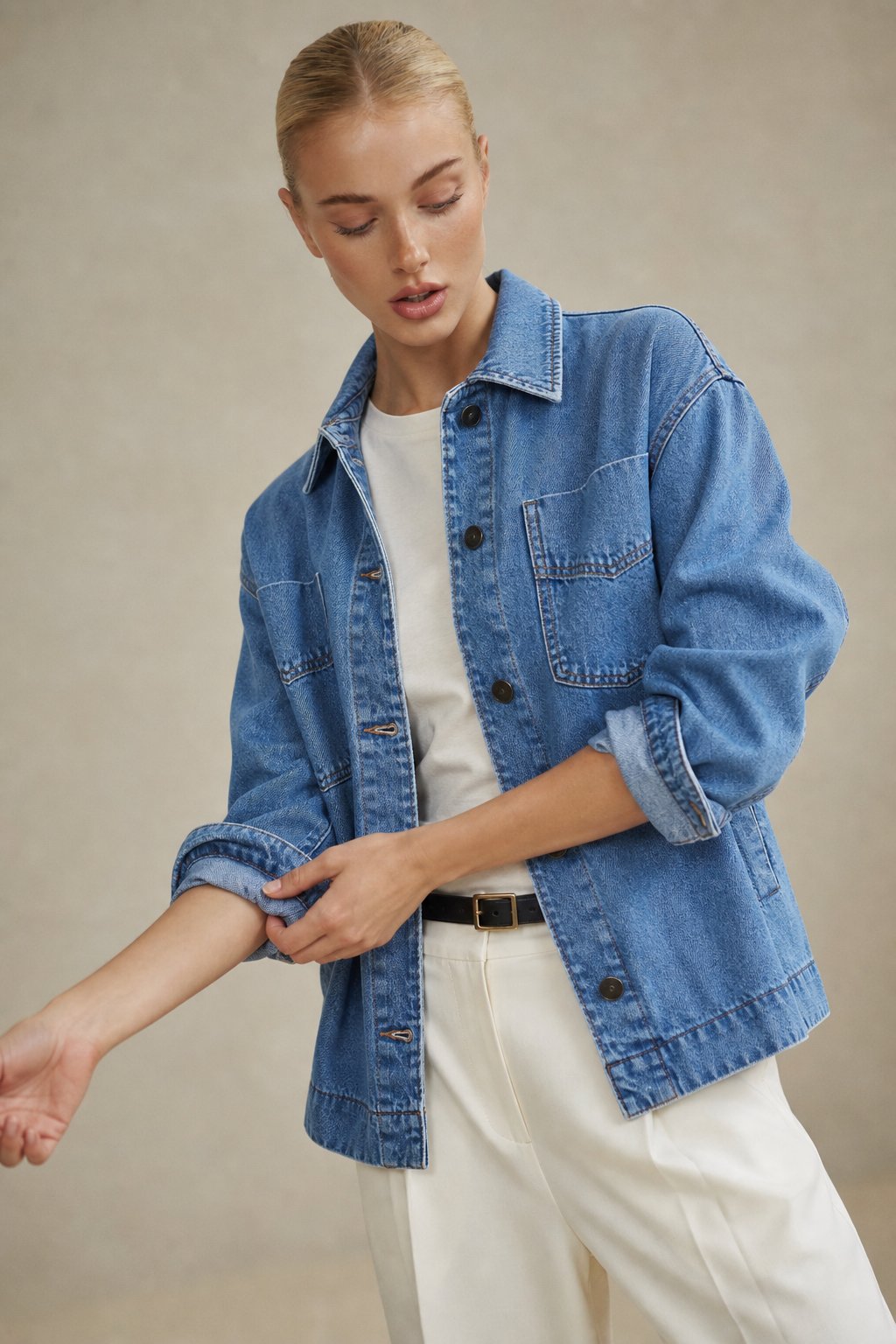 Seaforth Washed Denim Jacket — Blue, banana_republic product shot