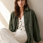 Seaforth Washed Denim Jacket — Forest, banana_republic product shot