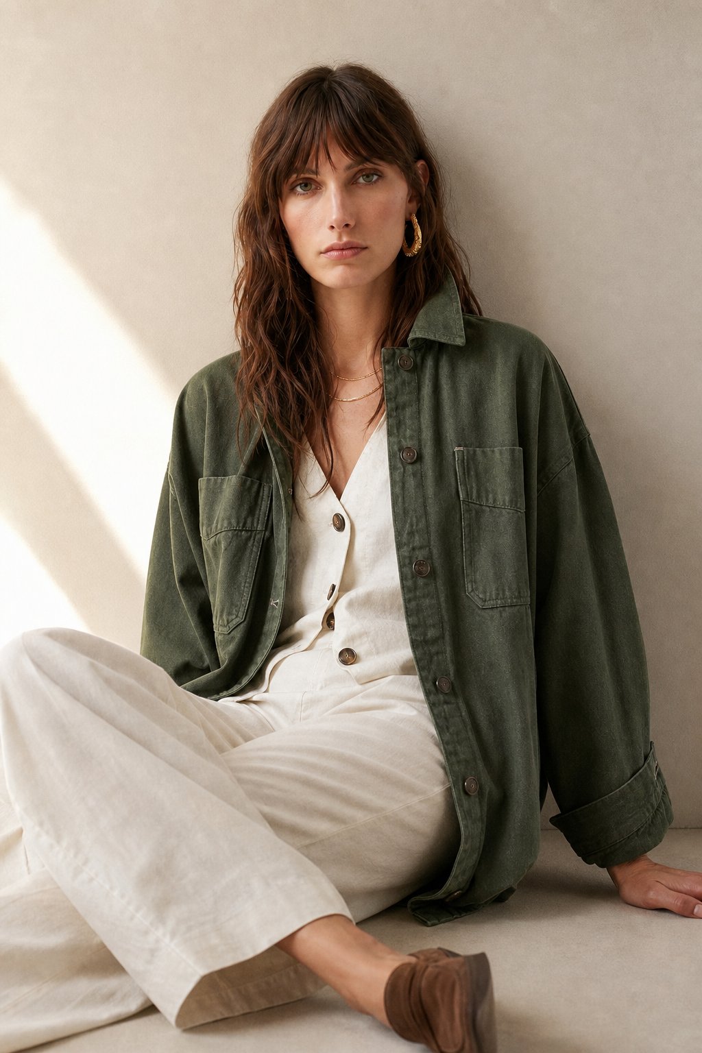 Seaforth Washed Denim Jacket — Forest, banana_republic product shot