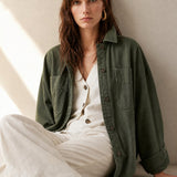 Seaforth Washed Denim Jacket — Forest, banana_republic product shot
