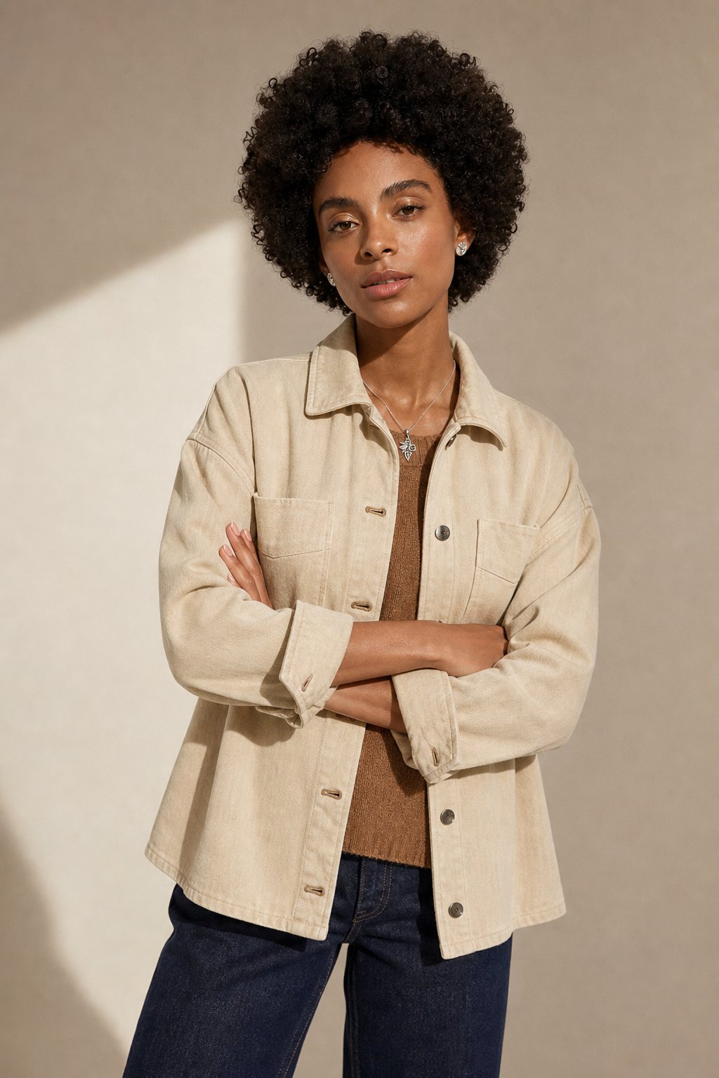 Seaforth Washed Denim Jacket — Ivory, banana_republic product shot