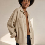 Seaforth Washed Denim Jacket — Ivory, banana_republic product shot