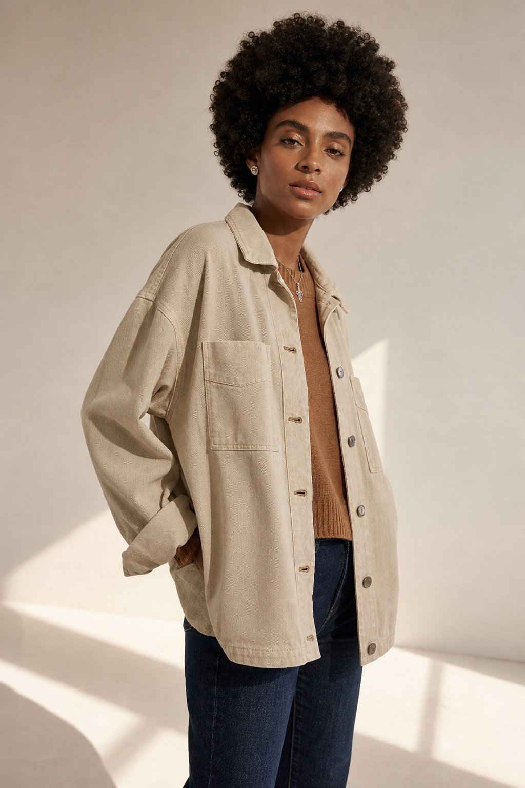 Seaforth Washed Denim Jacket — Ivory, banana_republic product shot