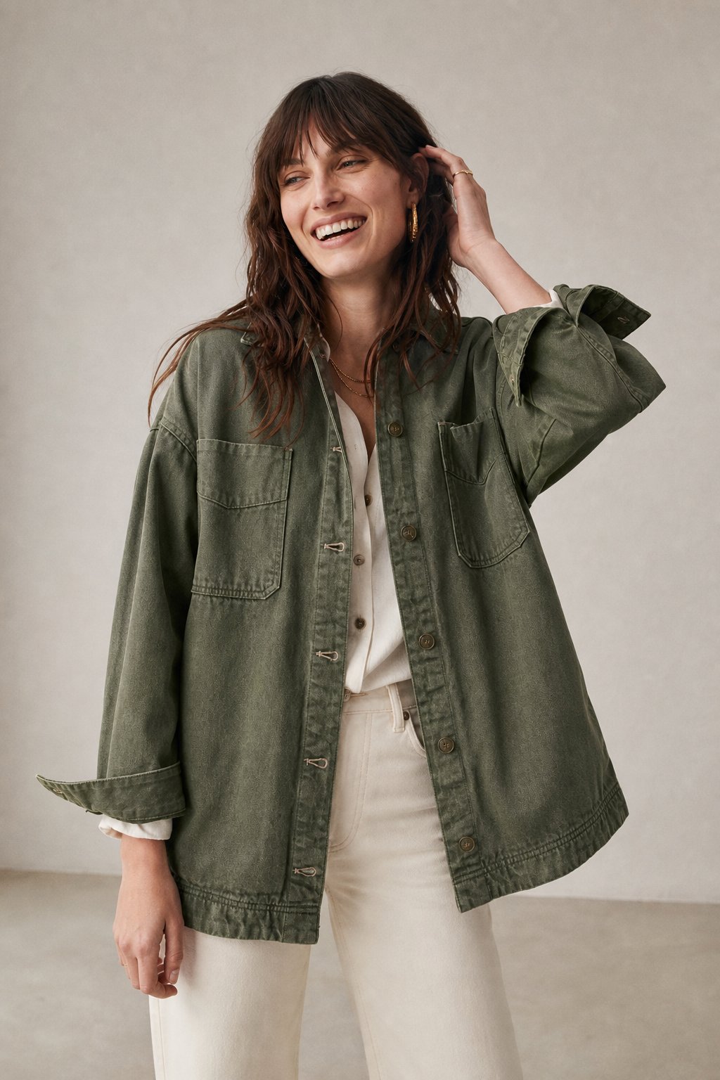 Seaforth Washed Denim Jacket — Forest, banana_republic product shot